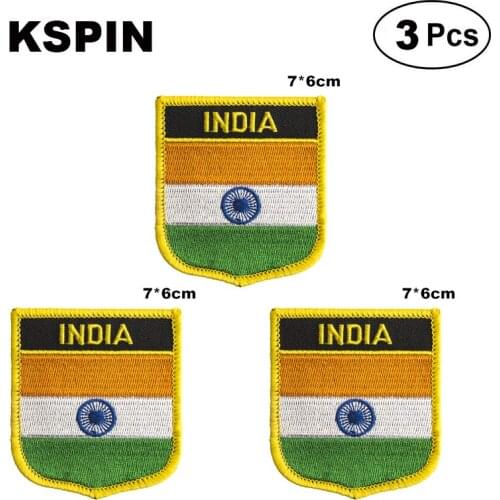 India Shiled Shape flag patches national flag patches for Cothing DIY Decoration