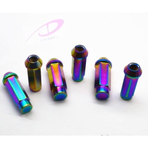 Custom Gr5 titanium alloy wheel color lug nut for all car M12*1.25*55mm of 20 pieces