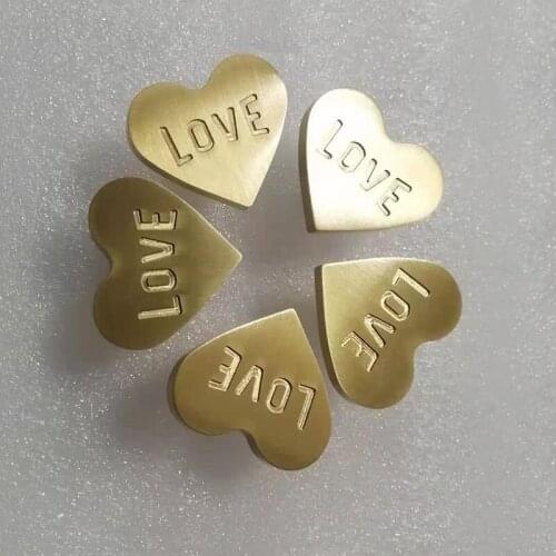 Heart Shape Brass Cabinet Handles Love Wardrobe Knobs Drawer Pull Handle and Knob Gold Furniture Hardware