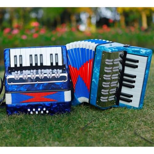 M MBAT 17-Key 8 Bass Accordion Beginner Keyboard Instrument Early Educational Toy Mini Accordion Kids Children Christmas Gift