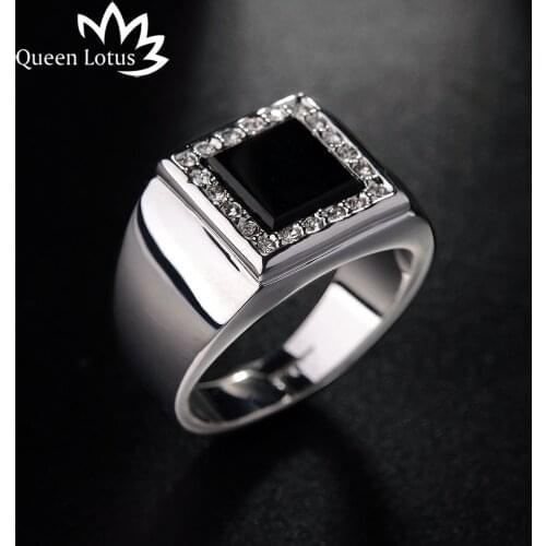 Queen Lotus 2017 new hot sell rings Electroplating Zircon-studded men rings High quality jewelry wedding gift gold Color