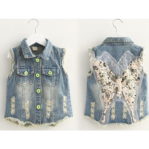 Girls wear sleeveless vest cowboy waistcoat