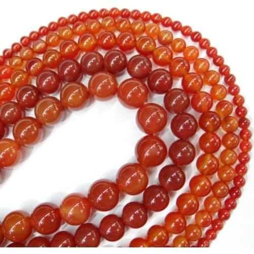 Wholesale 15" Strand Natural Gem Stone red Agates Loose Beads 4 6 8 10 12 MM Fit DIY Bracelet Necklace For Jewelry Making