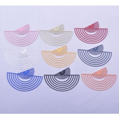 30pcs AB6412 32*45mm Brass Painted Big fan-shape Charms Thin Pendant DIY Jewelry Earring Findings