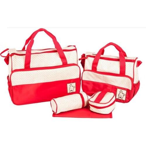 Promition! Five-piece Baby Diaper Bag Mummy Nappy Bag Babyboom Multifunctional Fashion Infanticipate Shoulder
