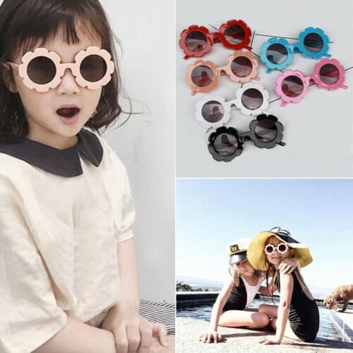 Lovely Kids Sunglasses Flower Boys Girls Round Glasses Children Baby Plastic Eyewear Kids Accessories
