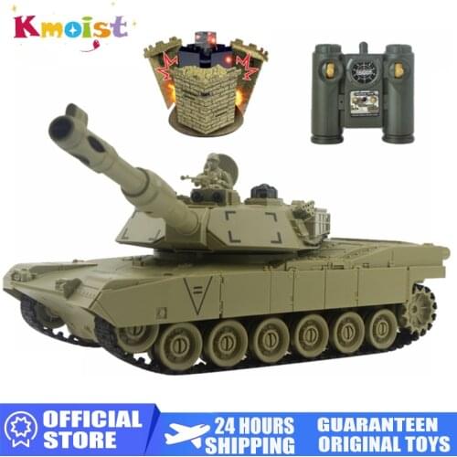 RC Tank M1A2 T-34 United States War Militar Battle Launch Bunker Remote Control Car Hobby Boy Model RC Toys Kids Children Gift