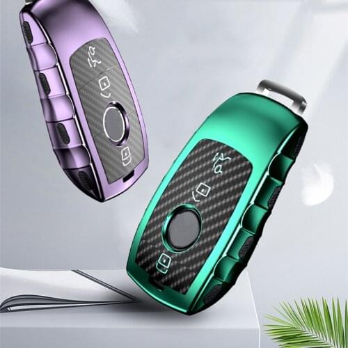 Car Styling TPU Carbon fiber style Car Key Cover Full Case For Mercedes benz E Class W177 W205 W213 W222 AMG 2017 2018 2019 2020