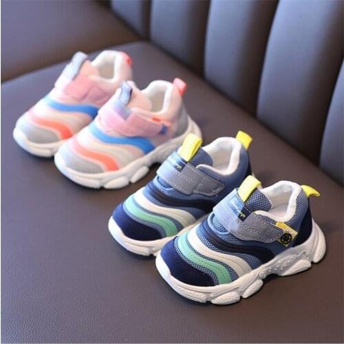 Spring and autumn 2021 childrens mesh soft sole sports shoes boys and girls fashion casual shoes baby walking shoes