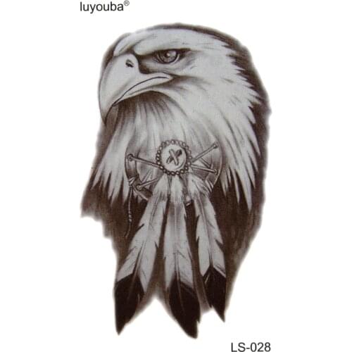 Eagle waterproof temporary tattoos men harajuku flash tattoo sticker tatuajes hawk temporary tatoo men metalic tattoo