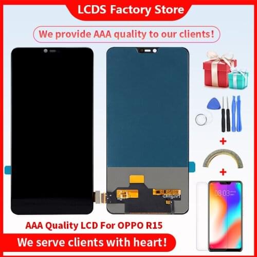 6.28" AAA Quality LCD For OPPO R15 LCD With Frame LCD Display Screen For OPPO R15 LCD Display Screen 10-Touch