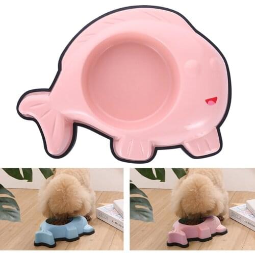 1PCS Pet Bowl Cute Cartoon Fish Slip-proof Shock-proof Dog Food Bowl PP Plastic Cat Feeding Bowl Pets Supplies Feeding Dish