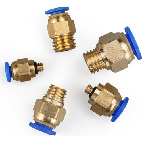 10PCS Pneumatic Fitting PC4-M5 PC6-M5 PC8-M6 Male Thread Air Pipe Connector Quick Coupling Brass Fitting Straight Through 4-12mm