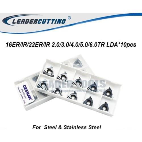 16ER 16IR 2.0TR 3.0TR 22ER 22IR 4.0TR/5.0TR/6.0TR LDA*10PCS DESKAR Tungsten Carbide Threading Inserts,Blades for Threaded Holder