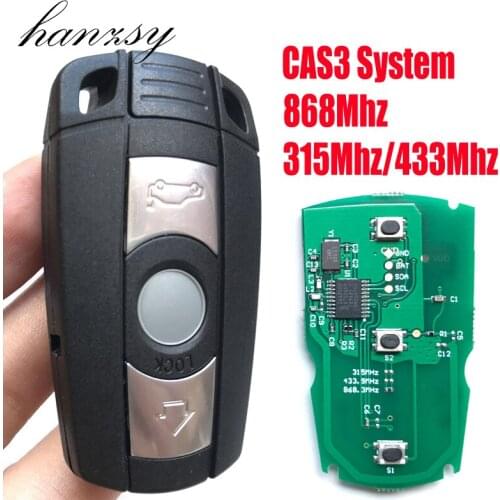 3 Buttons 868MHz/315MHz/433MHz Car key For BMW 3 7 5 1 Series For BMW Z4 X5 X6 Remote Key CAS3 System with PCF7945 Chip