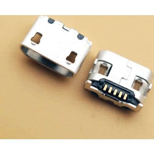 Smonisia 50pcs Copper Micro usb Big Ox Horn SMD Type Connectors Jack SMD Chargr Charging Jack