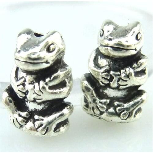 6pcs Antique Silver 14*9*7mm Animal Toad Frog Charms Pendant For Jewelry Making Bracelet Vintage Accessories