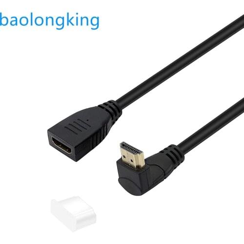 8K HDMI 90 degree angle male to female HDMI 2.1 cable 48Gbps, with 8K 60Hz video and 3D HDR, suitable for TV/Xbox /PS4 /PS5