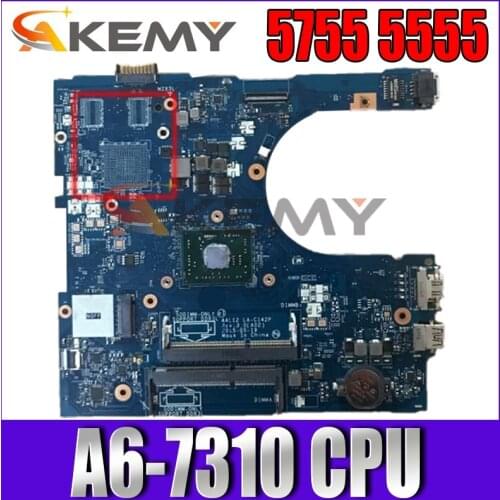 AAL12 LA-C142P For Dell Inspiron 5555 5755 Laptop Motherboard A6-7310 CPU CN-0THKRW 0THKRW DDR3L 100% working