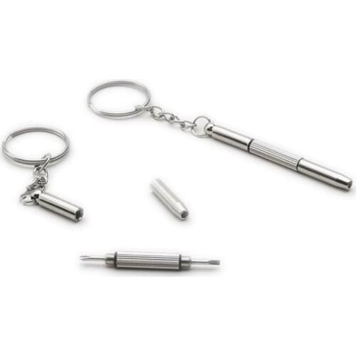 3 in 1 Keychain Screwdriver Eyeglass Sunglasses Watch Repair Kit Tool