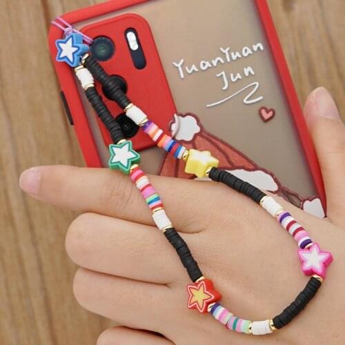 Simulated Pearl Anti-lost Mobile Phone Chain Heart Love Letter Mobile Phone Strap Lanyard Cellphone Case Hanging Cord for Women