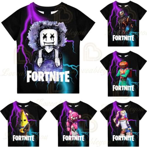 Children 110-160cm Hot Sale Fortnite Galaxy Summer Boy T-shirt Funny Game T Shirts Fashion Girls Boys Birthday Gift