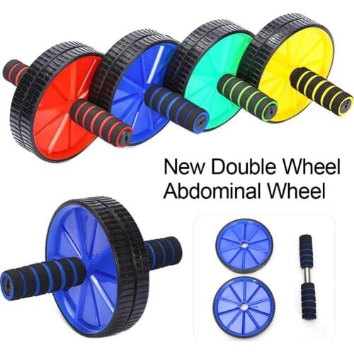 Abdominal Roller Wheel Home Gym Exercise Fitness Anti-slip belly Muscle Training Slimming Dual Wheel Roller Fitness Equipment