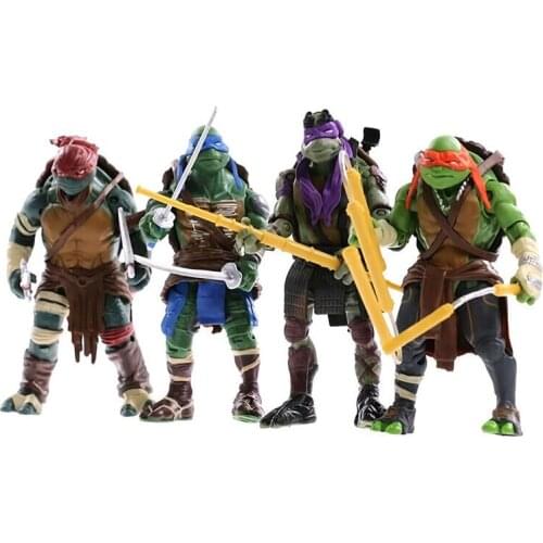 4pcs/Set Teenage Mutant Ninja Turtles Action Figure Movable Model Toys 15cm