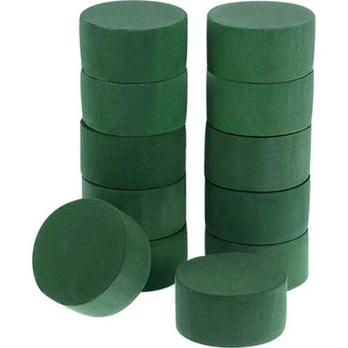 LUDA 10Pcs Wedding Aisle DIY Craft Floral Arrangement Water-Absorbing Home Garden Green Flower Foam Fresh-Keeping Round Brick