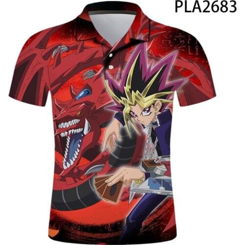 2020 New Polo Shirt Men Summer Short Sleeve Cool 3D Printed Hombre Camisas De Polo Casual Game Yu Gi Oh Streetwear Shirts Tops