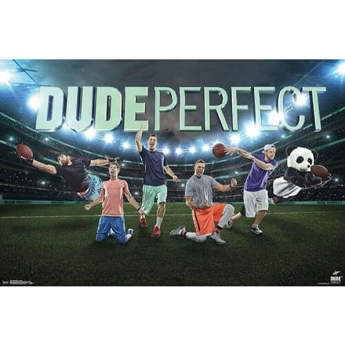 Dude Perfect Group Wall Sticker Silk Poster Art Light Canvas Home Decoration