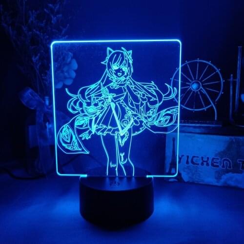 3D Night Lamp for Genshin Impact Game Anime Desk Setup Lighting for Bedroom Home Decor Atmosphere Bedside Table Lamps Gift