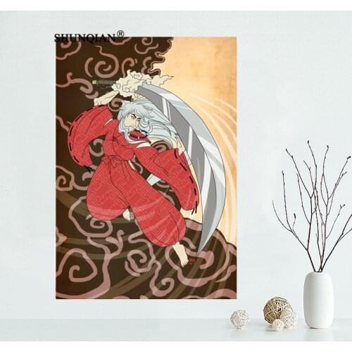 Japanese Anime Inuyasha Poster Home Decoration Fashion Silk Canvas Fabric Wall Custom Poster Print More Size 50x75cm,60x90cm