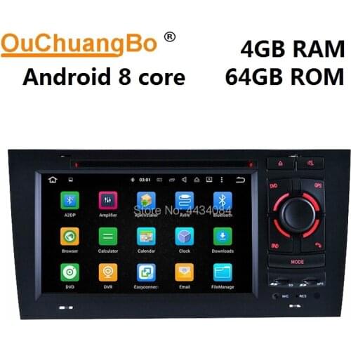 Ouchuangbo auto radio media kit touch screen android 9.0 for A6 1997-2004 with 8 cores BT wifi swc 1080P Mirror link 4+64