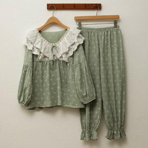 100% Cotton Pajamas for Women Full Sleeves Pijama Mujer Invierno Winter Sleepwear Set Floral Print Pyjamas Female Night Suit