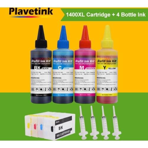 Plavetink 4 Color Refillable Ink Kit+ PGI1400 XL Compatible Ink Cartridge For Canon PGI-1400 MAXIFY MB2040 MB2140 MB2340 MB2740