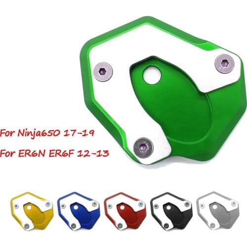 Motorcycle Kickstand Foot Side Stand Extension Enlarge Pad Support Plate For Kawasaki Ninja650 17-19 ER-6N ER-6F 12-13