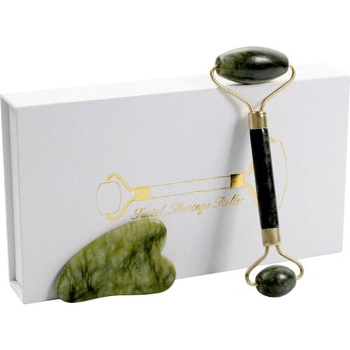 Facial Massage Roller Guasha Board Double Heads Jade Stone Face Lift Body Skin Relaxation Slimming Beauty Neck Thin Lift
