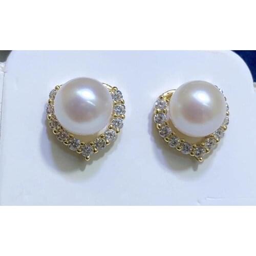 Heart Design 925 Sterling Silver Earrings Findings Mountings Settings Jewelry Parts Fittings for Pearls Coral Jade Agate Stones