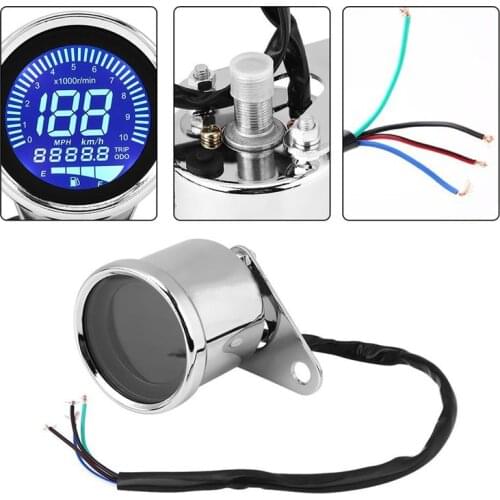 Motorcycle Speedometer LED digita Indicator light Tachometer Cafe Racer Tachometer indicator Oil Meter LCD table