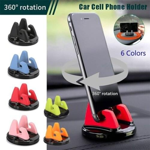 New 360 Degree Rotation Car Cell Phone Dashboard Sticking Universal Stand Mount Bracket for IPhone Samsung GPS Multi Colors