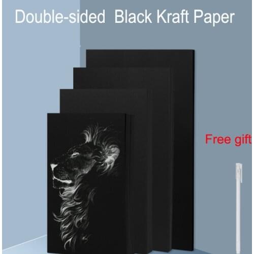 High Quality A4 A5 A6 Black Kraft Paper DIY Handmake Card painting Making Craft Paper Thick Paperboard Cardboard paper jam
