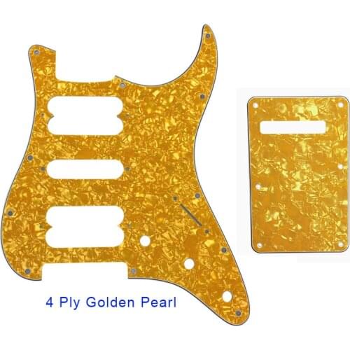 Pleroo Guitar Parts St Pickguards With Back Plate And 17 Screws For Fender 72' Standard Strat HSH PLAYER SERIES PICKUPS Guitar