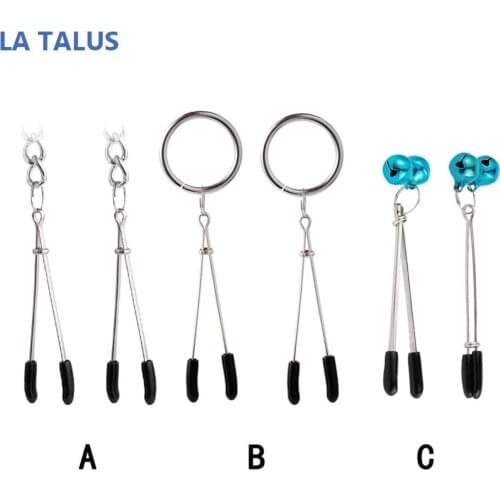 1 Set Rings Jingle Bell Tassel Breast Nipple Clamps Clips Adult Men Women Game Sex Toy Make your sex time jingle all the way
