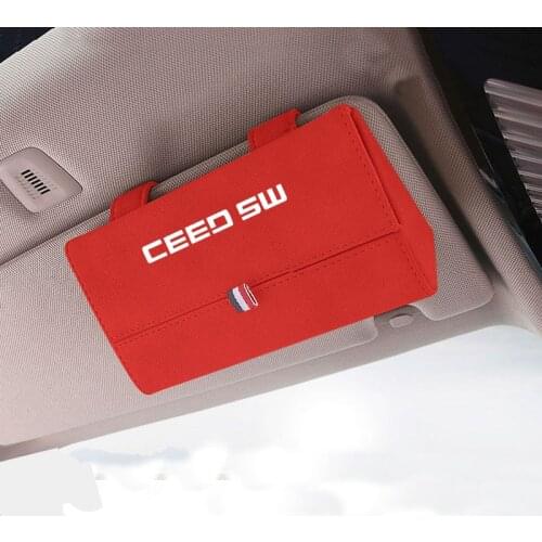 1pc For Kia Ceed sw Flocking Auto Glasses Box Storage Holder Car Sunglasses Case Holder Organizer Interior Accessories