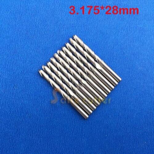 10 pcs/lot 3.175x28mm 2 Flutes Ball Nosed End Mill, CNC Router Bits, Milling Cutters, Solid Carbide, Cutting Tools