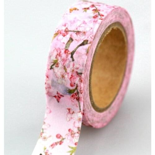 10pcs/lot Decorative Spring Pink Flowers and Birds Washi Tapes DIY Scrapbooking Planner Adhesive Masking Tapes Kawaii Stationery