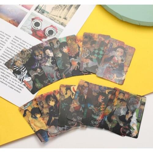 16PCS/Set Anime Demon Slayer Kamado Tanjirou Nezuko Cosplay Prop PVC Transparent Photo Collection Bookmark Card Decorations