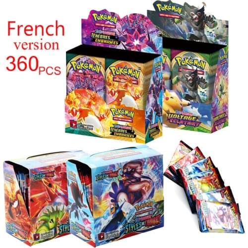 360Pcs French Version Pokemon Cards Box TCG: Sun & Moon Evolutions Booster Card Pokemon Game Toy Kids Birthday Gift