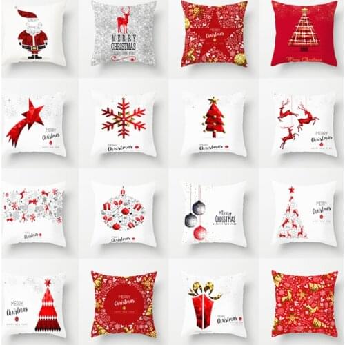 45cm Merry Christmas Cushion Cover Pillowcase 2020 Christmas Decorations For Home Xmas Navidad Noel Ornament Happy New Year 2021